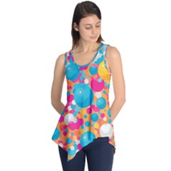 Circles Art Seamless Repeat Bright Colors Colorful Sleeveless Tunic by Maspions