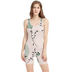 Plants Pattern Design Branches Branch Leaves Botanical Boho Bohemian Texture Drawing Circles Nature Women s Wrestling Singlet by Maspions