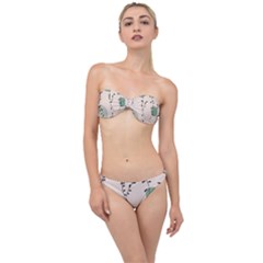 Plants Pattern Design Branches Branch Leaves Botanical Boho Bohemian Texture Drawing Circles Nature Classic Bandeau Bikini Set by Maspions