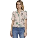 Plants Pattern Design Branches Branch Leaves Botanical Boho Bohemian Texture Drawing Circles Nature Puffed Short Sleeve Button Up Jacket View1