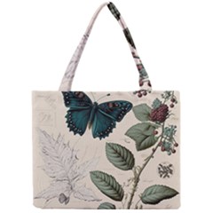 Butterflies Butterfly Botanical Nature Sketch Junk Journal Field Notes Paper Vintage Ephemera Mini Tote Bag by Maspions