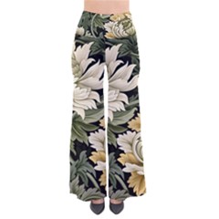 Flower Blossom Bloom Botanical Spring Nature Floral Pattern Leaves So Vintage Palazzo Pants by Maspions