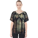 Stained Glass Window Gothic V-Neck Dolman Drape Top View1