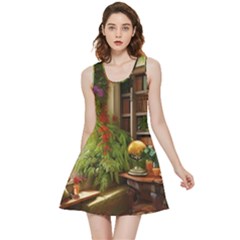Room Interior Library Books Bookshelves Reading Literature Study Fiction Old Manor Book Nook Reading Inside Out Reversible Sleeveless Dress by Posterlux