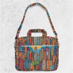 City New York Nyc Skyscraper Skyline Downtown Night Business Urban Travel Landmark Building Architec Macbook Pro 13  Shoulder Laptop Bag  by Posterlux