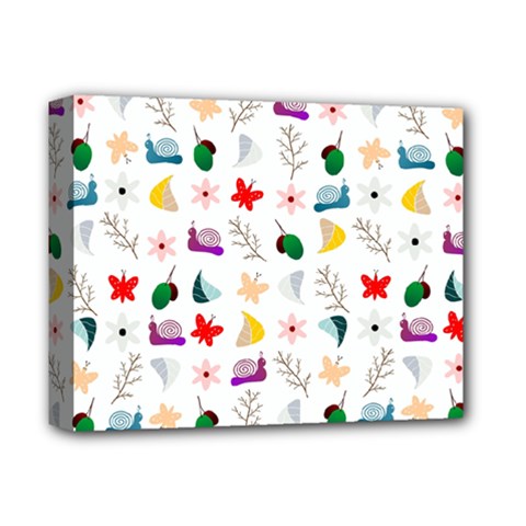 Snails Butterflies Pattern Seamless Deluxe Canvas 14  X 11  (stretched) by Maspions