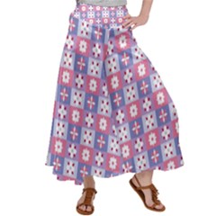 Flower Art Pattern Geometric Women s Satin Palazzo Pants