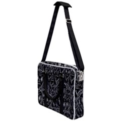 Old Man Monster Motif Black And White Creepy Pattern Cross Body Office Bag by dflcprintsclothing