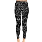 Old man monster motif black and white creepy pattern Inside Out Leggings