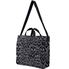 Old Man Monster Motif Black And White Creepy Pattern Square Shoulder Tote Bag by dflcprintsclothing