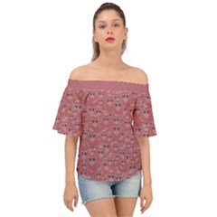 Sweet Emoji Canvas Print Pattern Off Shoulder Short Sleeve Top by dflcprintsclothing
