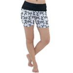 Erotic Pants Motif Black And White Graphic Pattern Black Backgrond Lightweight Velour Yoga Shorts