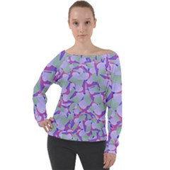 Kaleidoscope Dreams Off Shoulder Long Sleeve Velour Top by dflcprintsclothing