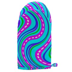Swirls Pattern Design Bright Aqua Microwave Oven Glove by Ndabl3x
