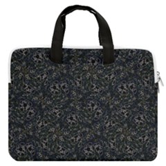 Midnight Blossom Elegance Black Backgrond Macbook Pro 15  Double Pocket Laptop Bag  by dflcprintsclothing