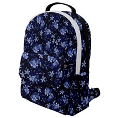 Stylized Floral Intricate Pattern Design Black Backgrond Flap Pocket Backpack (small) by dflcprintsclothing