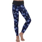 Stylized Floral Intricate Pattern Design Black Backgrond Kids  Lightweight Velour Classic Yoga Leggings
