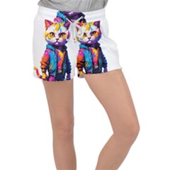 Wild Cat Women s Velour Lounge Shorts by Sosodesigns19