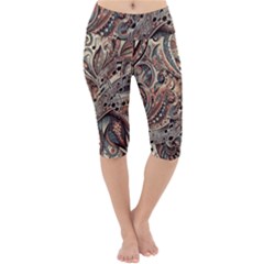 Paisley Print Musical Notes5 Lightweight Velour Cropped Yoga Leggings