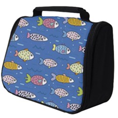 Sea Fish Blue Submarine Animals Patteen Full Print Travel Pouch (big) by Maspions