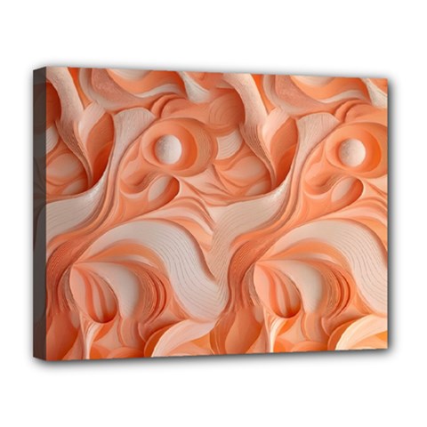 Peach Fuzz Elegant Print Abstract Design Canvas 14  X 11  (stretched) by dflcprintsclothing