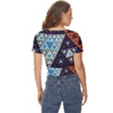 Fractal Triangle Geometric Abstract Pattern Twist Front Crop Top View4