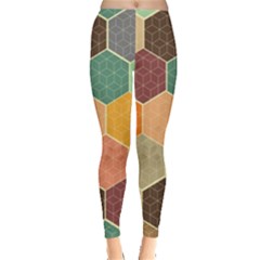 Abstract Hex Hexagon Grid Pattern Honeycomb Everyday Leggings  by Proyonanggan