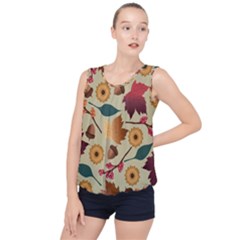 Autumn Leaves Colours Season Bubble Hem Chiffon Tank Top by Ravend