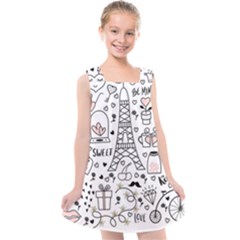 Big Collection With Hand Drawn Objects Valentines Day Kids  Cross Back Dress by Bedest