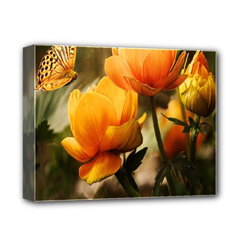 Yellow Butterfly Flower Deluxe Canvas 14  X 11  (stretched) by Azkajaya
