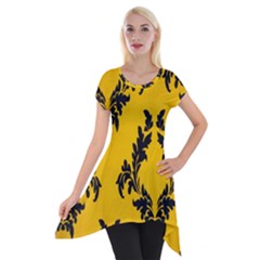 Zebra Zebra Pattern Zebra Fur Zebra Print Strip Short Sleeve Side Drop Tunic by Azkajaya