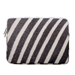 Zebra Zebra Pattern Zebra Fur Zebra Print Strip 14  Vertical Laptop Sleeve Case With Pocket by Azkajaya