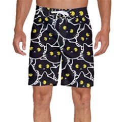 Cat Pattern Pet Drawing Eyes Men s Beach Shorts by Loisa77