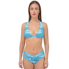 Background Good Morning Double Strap Halter Bikini Set by anzea