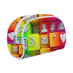 Colorful 3d Social Media Make Up Case (small) by Ket1n9