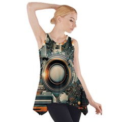 Technology Robot Internet Processor Side Drop Tank Tunic