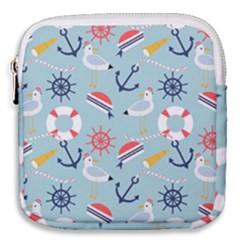 Nautical Marine Symbols Seamless Pattern Mini Square Pouch by Hannah976