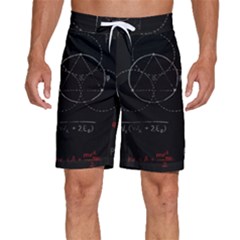 Math Board Circuit Circuits Computer Shield Tech Technology Men s Beach Shorts by Loisa77