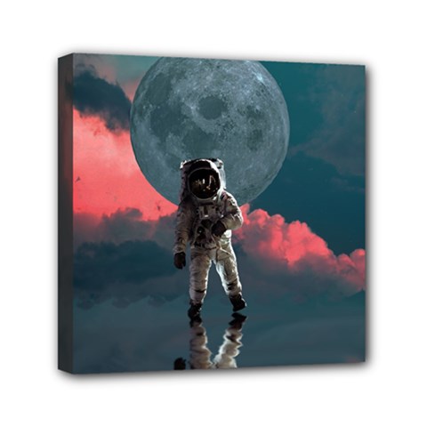 Astronaut Moon Space Nasa Planet Mini Canvas 6  X 6  (stretched) by Loisa77