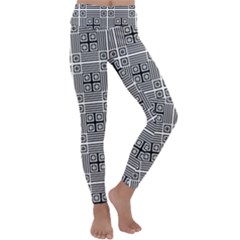 Squares Inside Background Checkered Contemporary Effect Electronic Futuristic Graphic Illusion Modern Kids  Lightweight Velour Classic Yoga Leggings by Loisa77