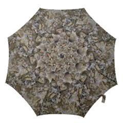 Fossilized Seashell Texture Print Design Bk Hook Handle Umbrellas (large) by dflcprintsclothing