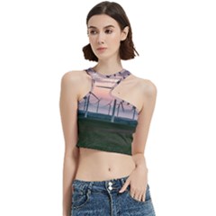 Wind Giants At Twilight Cut Out Top by Tellerarts