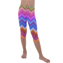 Pattern Chevron Zigzag Background Kids  Lightweight Velour Capri Leggings  by Grandong