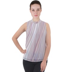 Marble Texture Marble Painting Mock Neck Chiffon Sleeveless Top by Ndabl3x