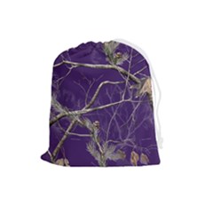 Realtree Camo Purple Pink Realtree Camo Drawstring Pouch (large) by Perong