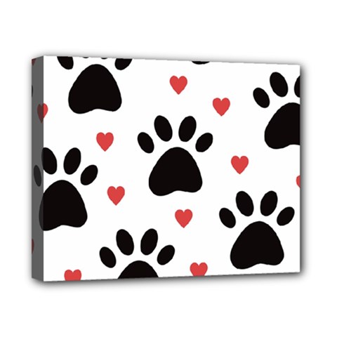 Dog Paw Vector Seamless Pattern With Hearts Canvas 10  X 8  (stretched)