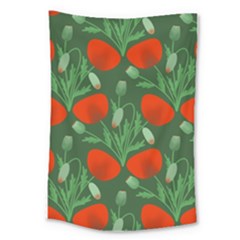 Poppy Fierce Wolf Poppies Bud Large Tapestry by Perong
