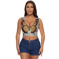 Butterflies Of Motivation Women s Sleeveless Wrap Top by customfabrics