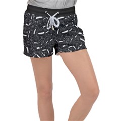 Cryptic Creature Pattern  Women s Velour Lounge Shorts by dflcprintsclothing