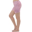 Pink Retro Texture With Circles, Retro Circles Background, Lightweight Velour Yoga Shorts View2